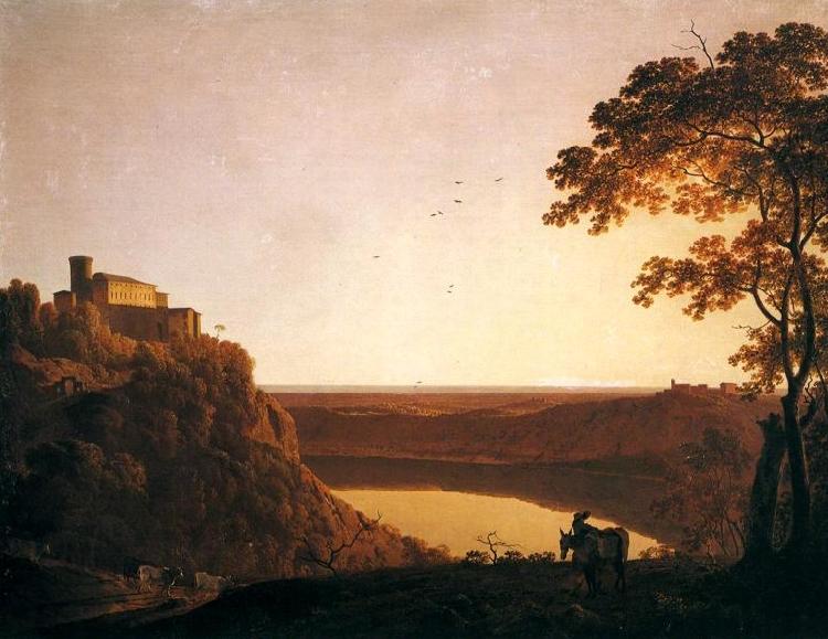 Joseph wright of derby Lake Nemi at Sunset France oil painting art